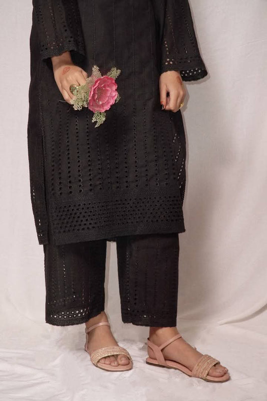 Ready to wear Boring plus embroidery black  2 piece BRD1