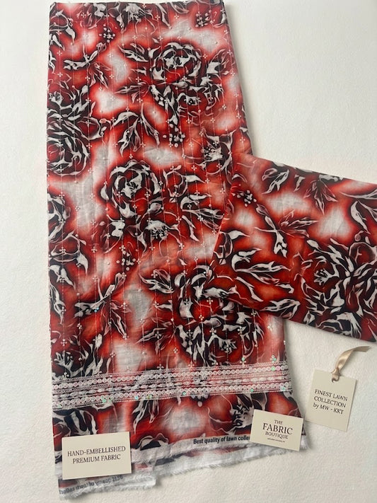 2 piece lawn printed sequence and moti work d2