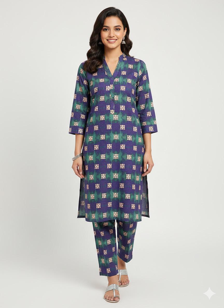 2 piece printed khaddar sk17