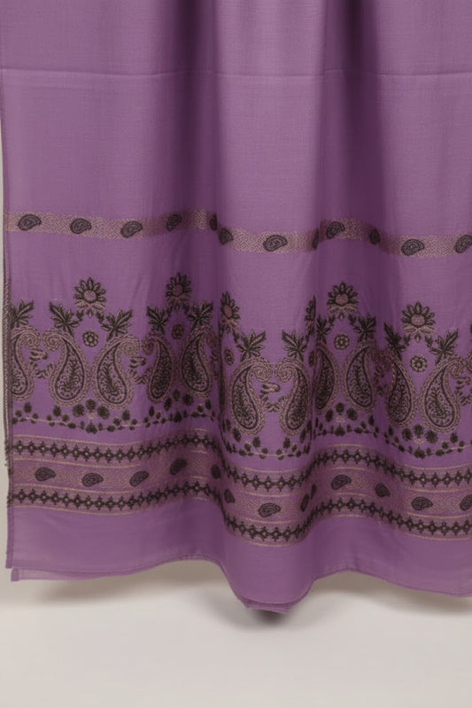 Lawn 3 piece with light weight Jacquard shawl  ( Lavender Purple).