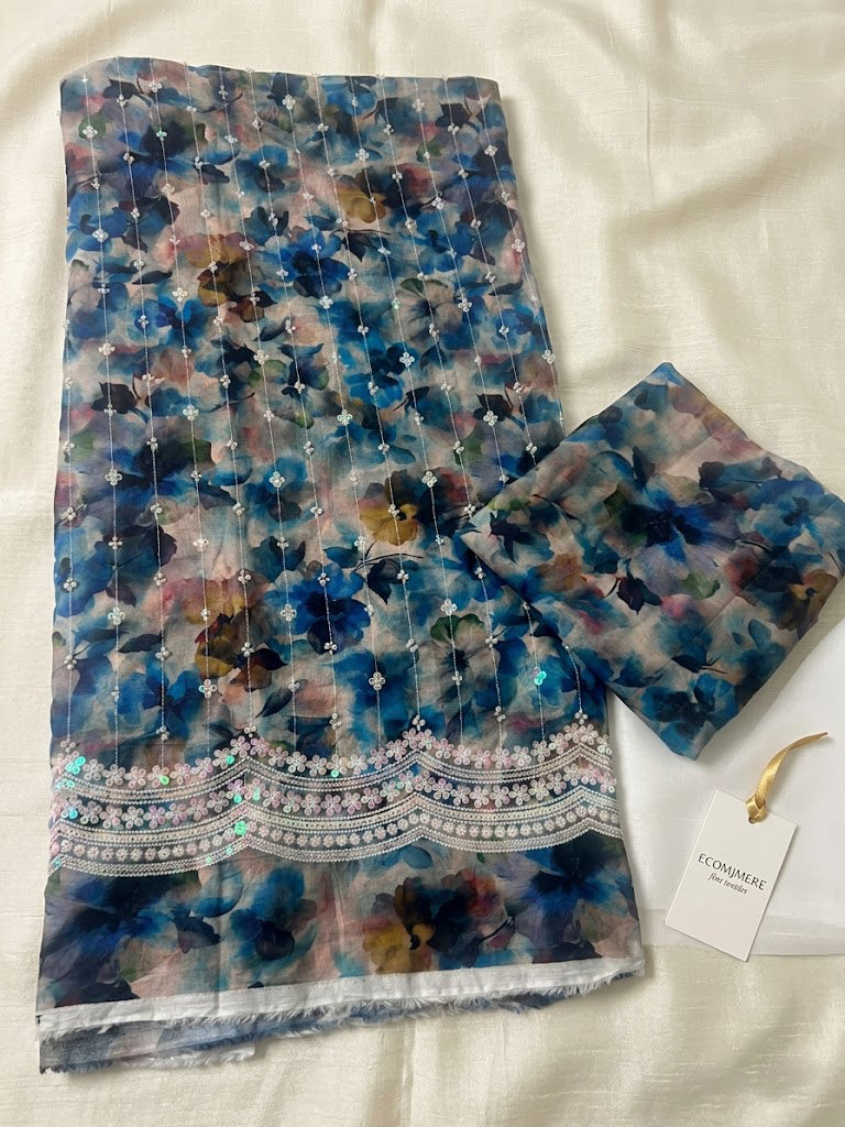 2 piece lawn printed sequence and moti work d3