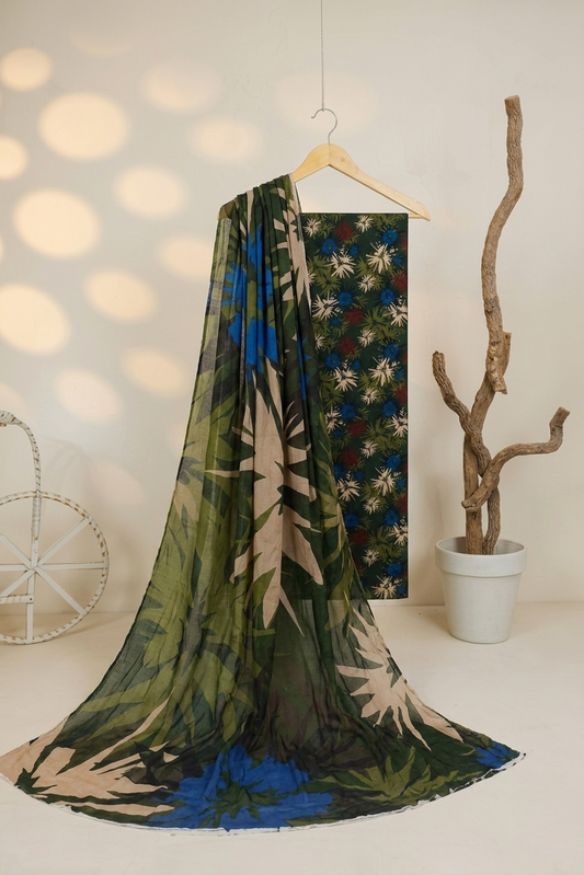 Lawn Printed 3 Piece with Bamber Dubatta BS.26.06 green
