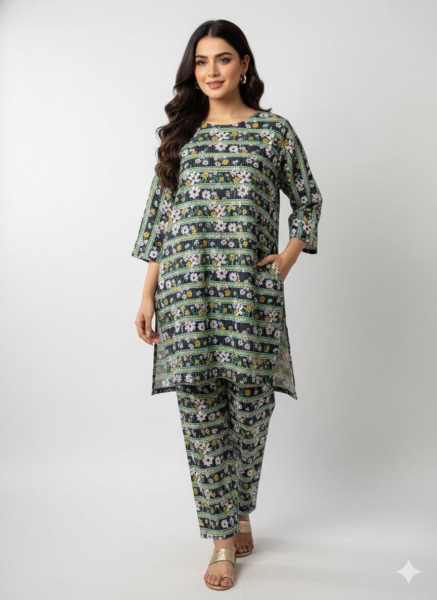 2 piece printed khaddar sk19