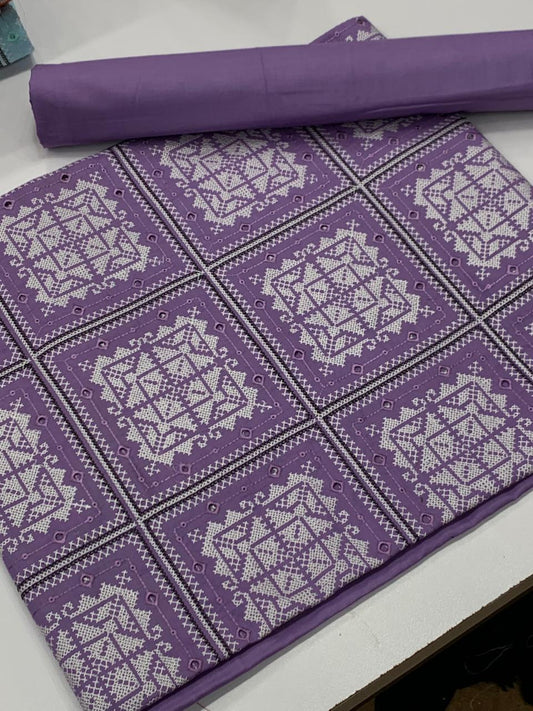 Breeze Embroided  lawn 2 piece purple