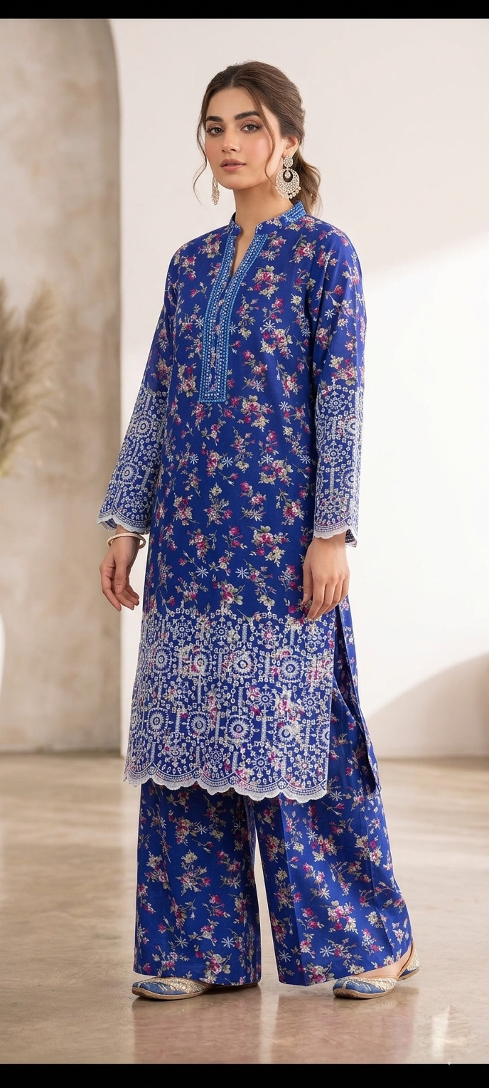 unstitch printed lawn Damman  booring 2 piece d6