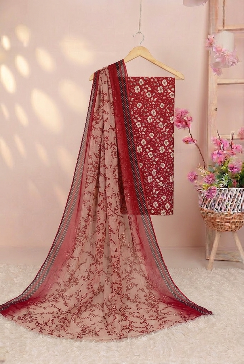 Lawn Printed 3 Piece with Bamber Dubatta BS.26.06