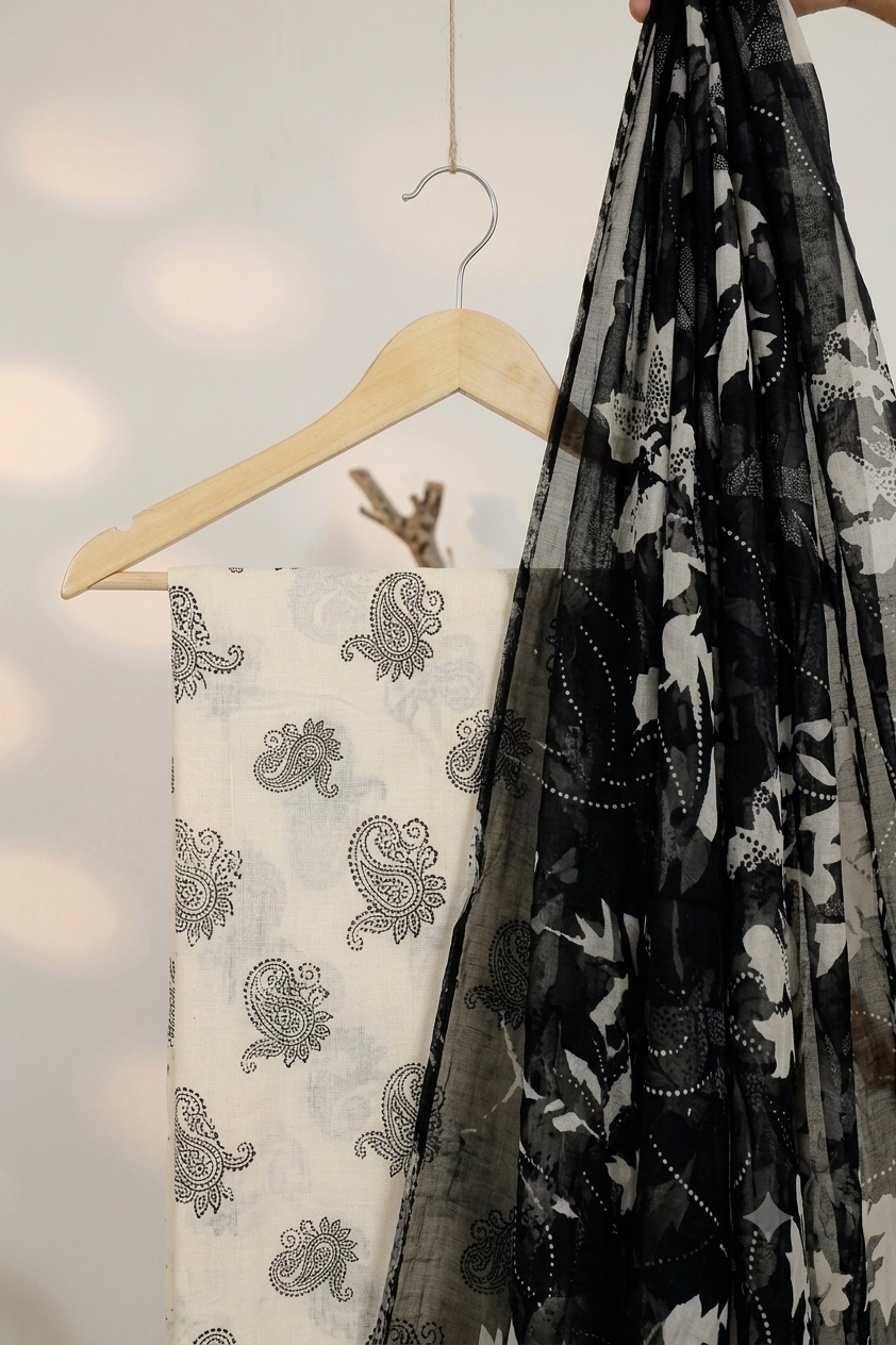 Lawn Printed 3 Piece with Bamber Dubatta BS.26.06.    black 1.2