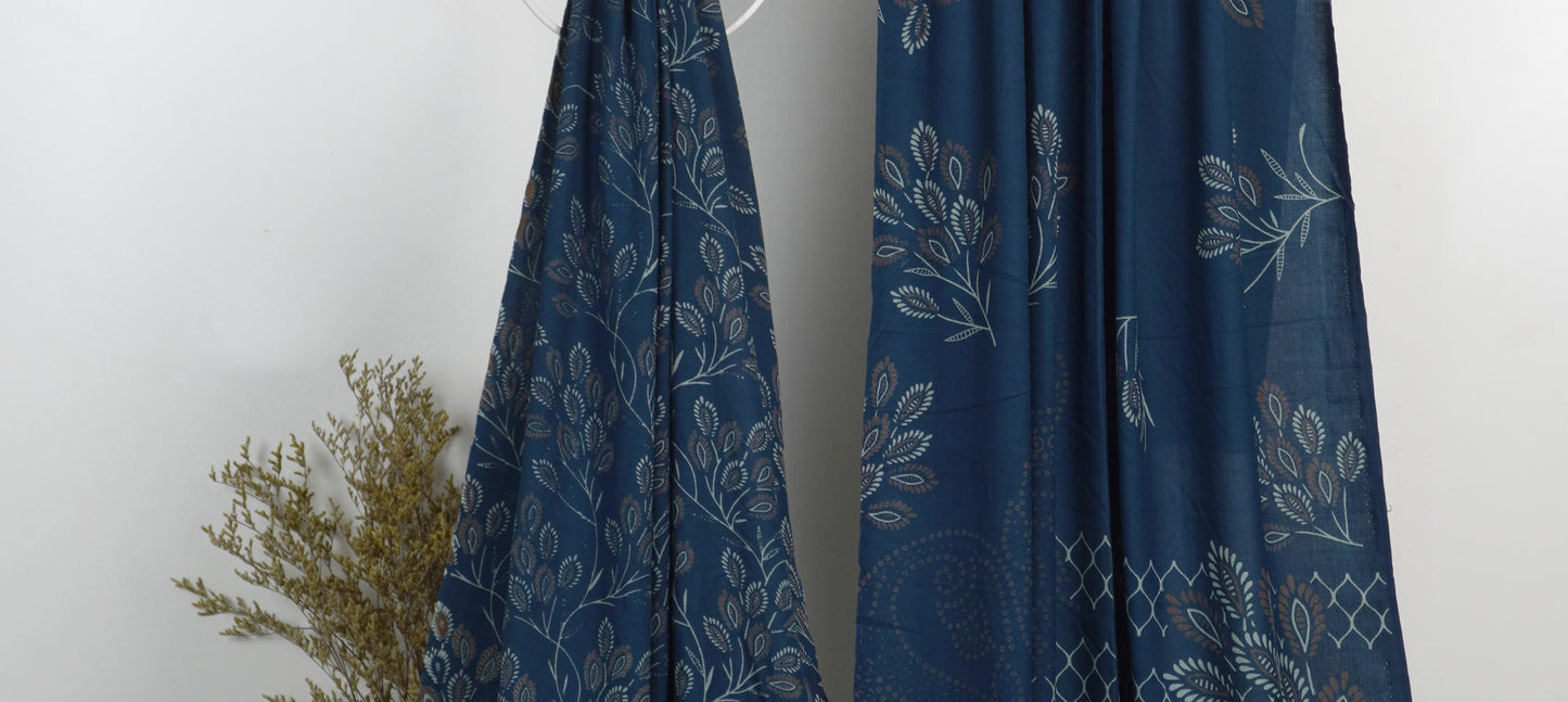 3Piece - Dhanak Lakhani Print  Suit Classic (zinc )