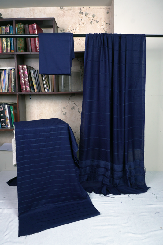 Alpine  Velvet line   3 PC Dhanak base n color Navy Blue VT025