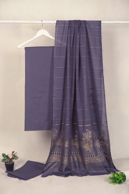 3 Piece  doria lawn with banarsi shawl   BSL11