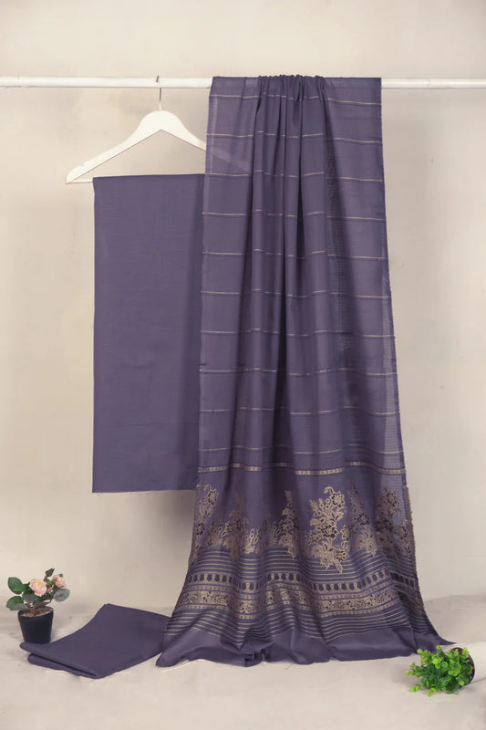 Lawn 3 piece with light weight Jacquard shawl      BSLB5