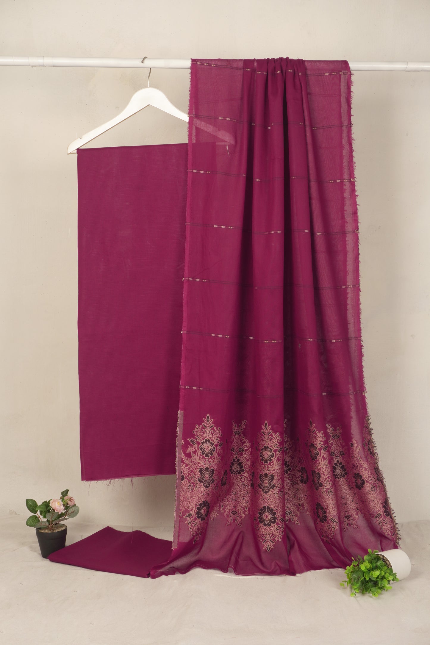 3 Piece  doria lawn with banarsi shawl   BSL12