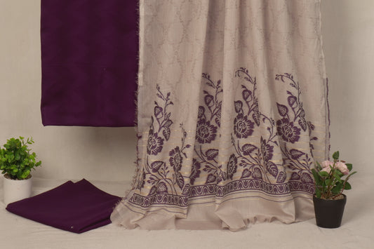 3 Piece  doria lawn with banarsi shawl with barosha shirt     BSL18