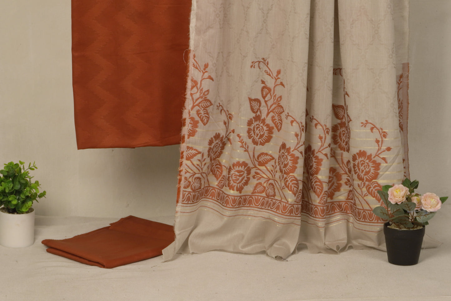 3 Piece  doria lawn with banarsi shawl with barosha shirt     BSL20