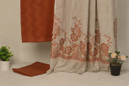 3 Piece  doria lawn with banarsi shawl with barosha shirt     BSL20