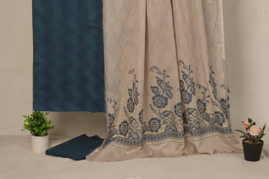 3 Piece  doria lawn with banarsi shawl with barosha shirt     BSL22