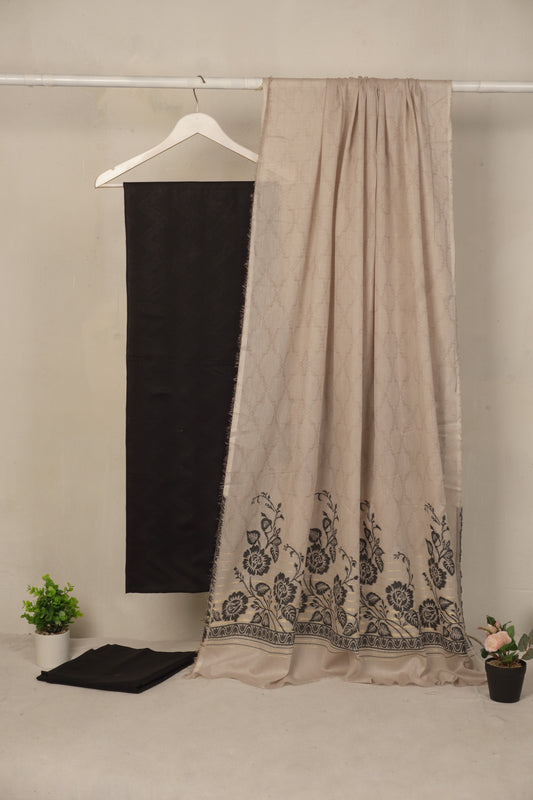 3 Piece  doria lawn with banarsi shawl with barosha shirt     BSL23