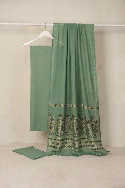 Lawn 3 piece with light weight Jacquard shawl     BSLa5