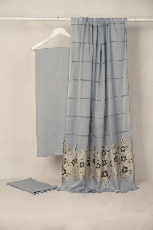 Lawn 3 piece with light weight Jacquard shawl    BSL28