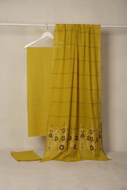 Lawn 3 piece with light weight Jacquard shawl    BSL27