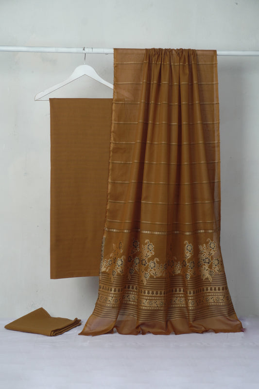 Lawn 3 piece with light weight Jacquard shawl      BSLB2