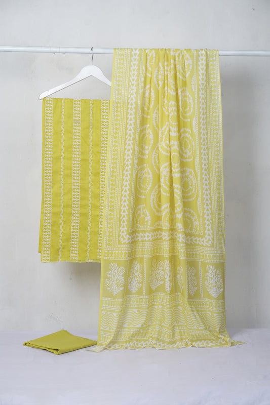 3 piece Lawn Embroided shirt with  digital printed dubatta EDD12