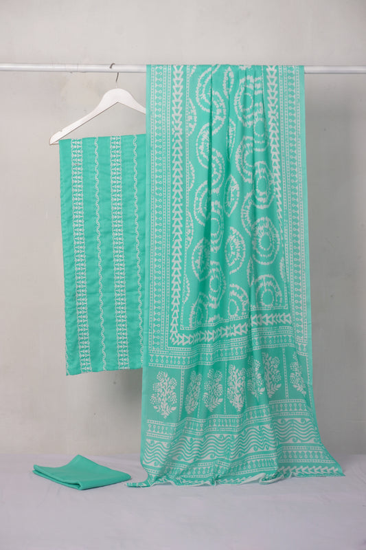 3 piece Lawn Embroided shirt with  digital printed dubatta EDD13