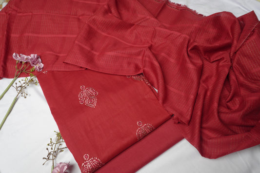 3 piece lawn  Embroided shirt with zariline soft shawl    RE4
