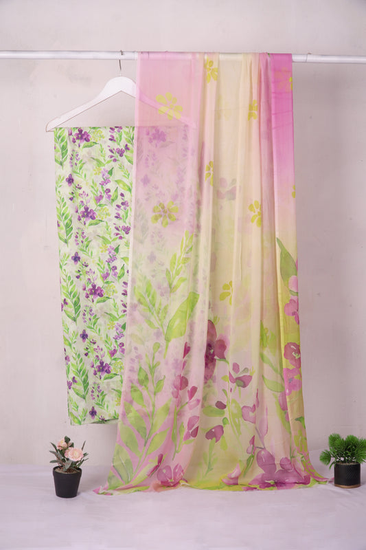 Lawn Printed 3 Piece with Bamber Dubatta BS4