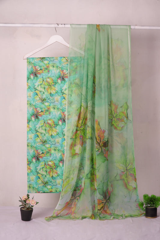 Lawn Printed 3 Piece with Bamber Dubatta BS5