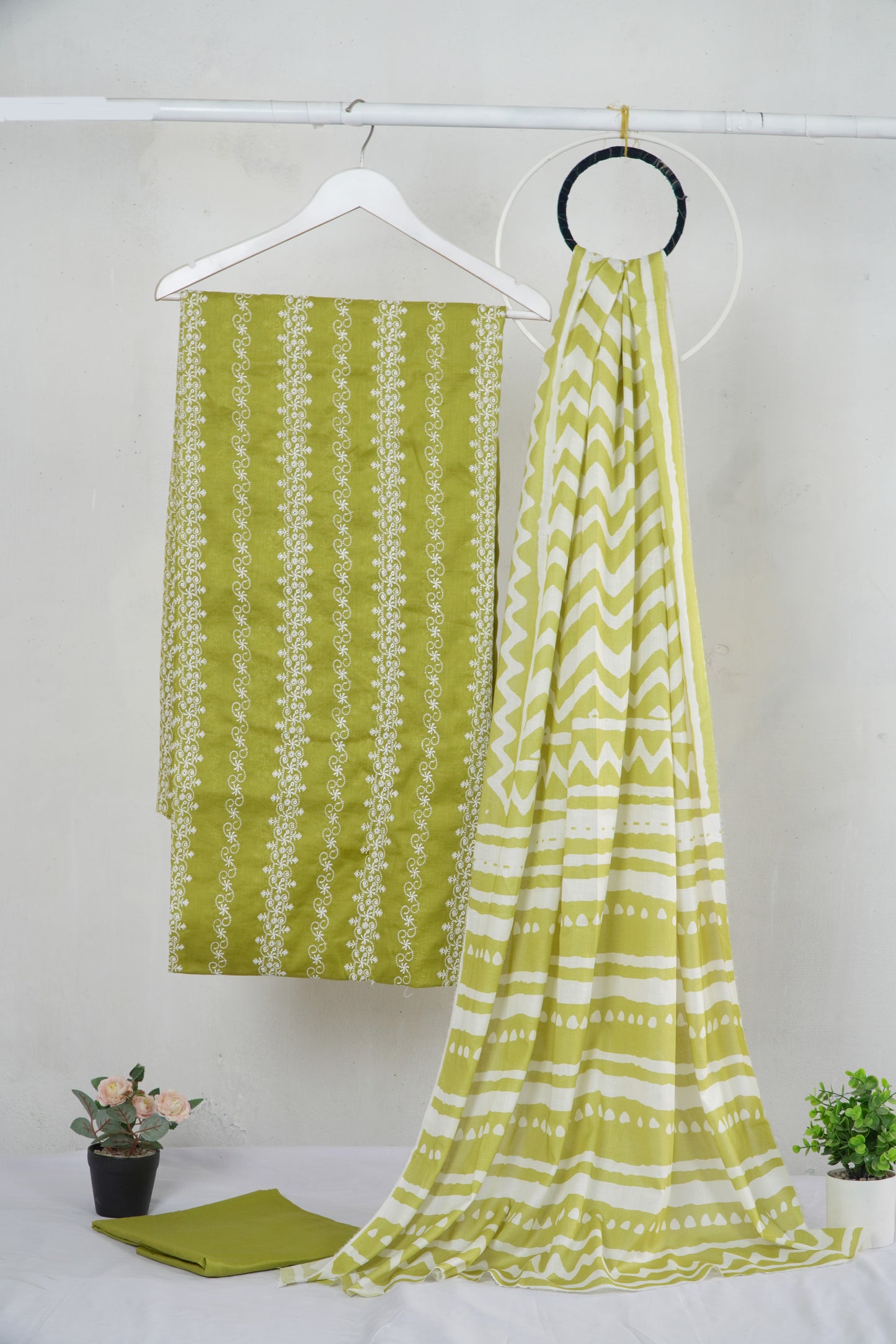 3 piece Lawn Embroided shirt with  digital printed dubatta EDD18