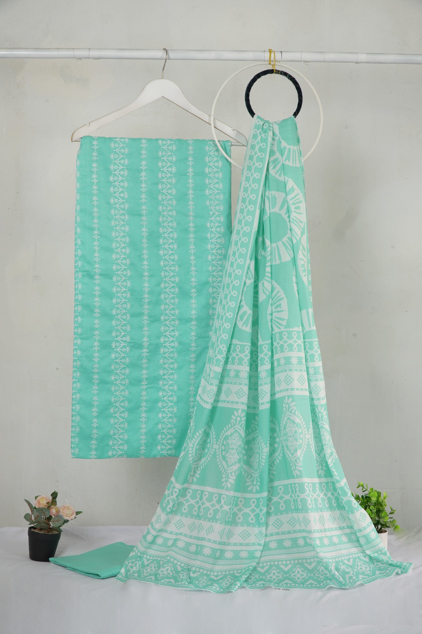 3 piece Lawn Embroided shirt with  digital printed dubatta EDDS1