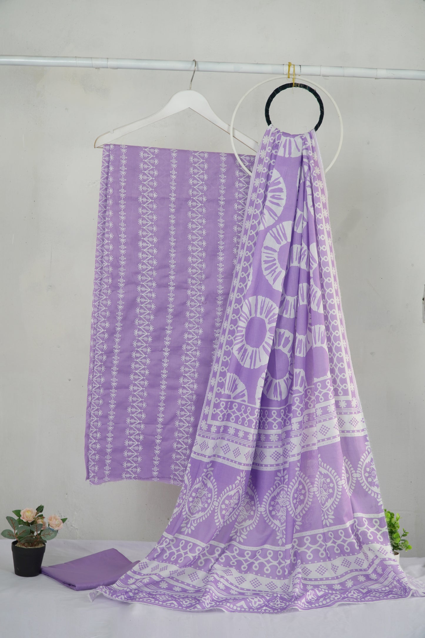 3 piece Lawn Embroided shirt with  digital printed dubatta EDDS2