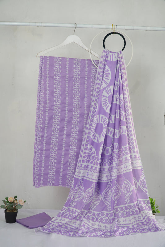 3 piece Lawn Embroided shirt with  digital printed dubatta EDDS2