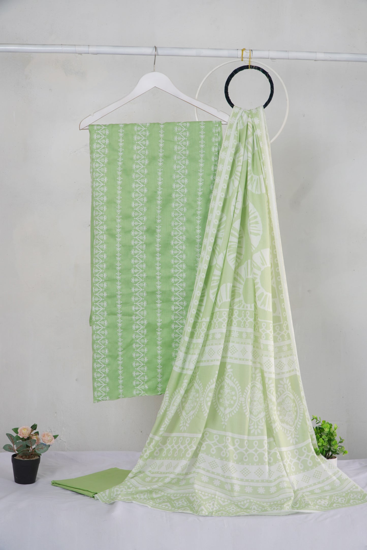 3 piece Lawn Embroided shirt with  digital printed dubatta EDDS3