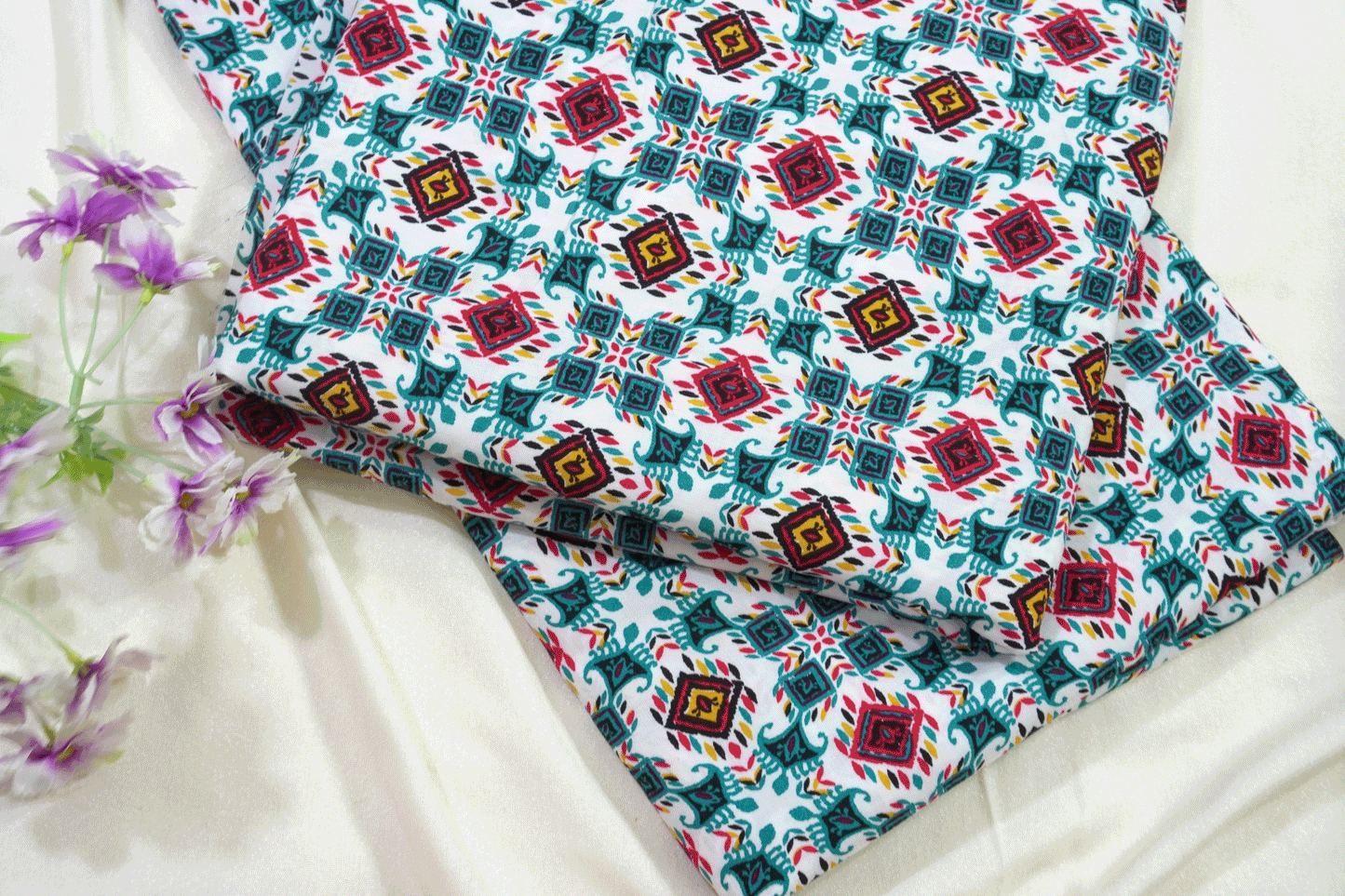 2 piece printed linen suit LW 1