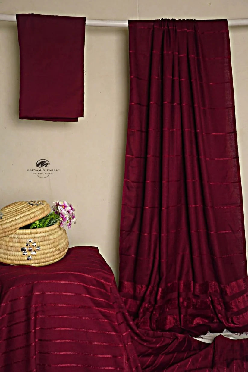 Alpine  Velvet line  Dhanak base Maroon   color 3 PC VT04