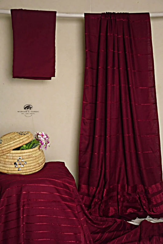 Alpine  Velvet line  Dhanak base Maroon   color 3 PC VT04