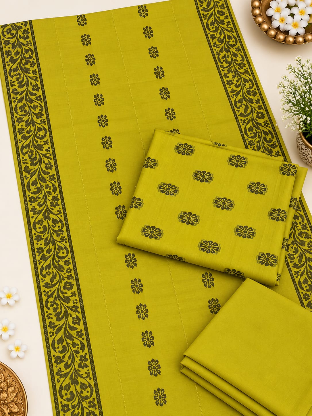 3PC MARINA MOTIF BROSHA VERY SOFT PREMIUM QUALITY WINTER COLLECTION ( Mustard Yellow)