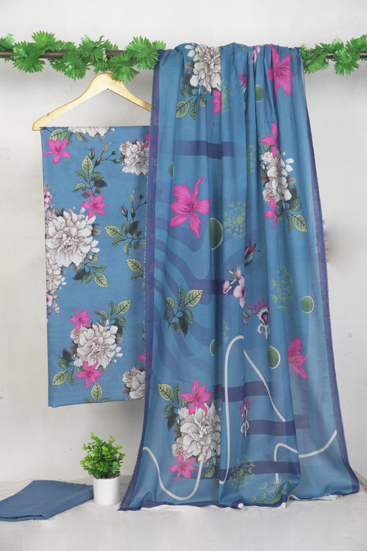 3Piece - Printed BANA DOORIYA Lawn Suit SRD1