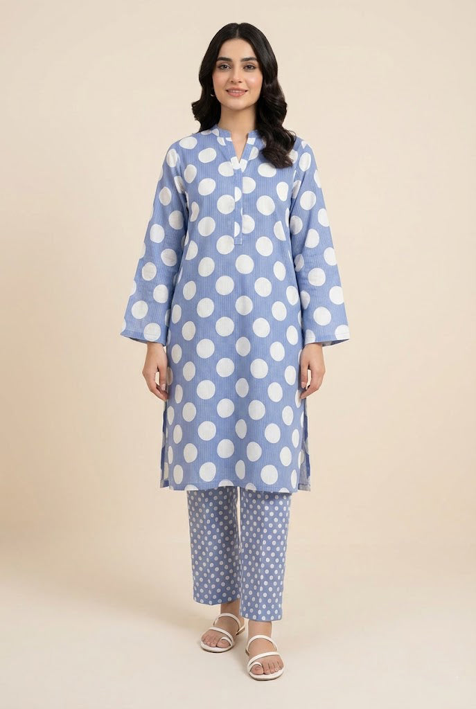 Dooriya Lawn Polka Dot Collection PDBLU
