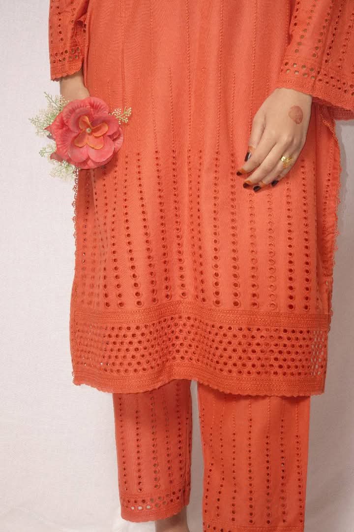 Ready to wear Boring plus embroidery Rust   2 piece BRD3