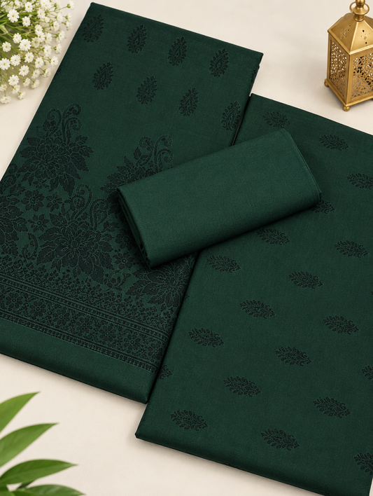 3PC MARINA MOTIF BROSHA VERY SOFT PREMIUM QUALITY WINTER COLLECTION (green 1.1)