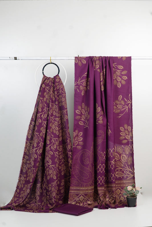 3Piece - Dhanak Lakhani Print  Suit Classic (MAJENDA )