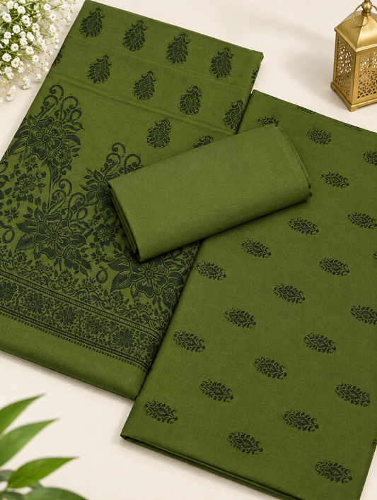 3PC MARINA MOTIF BROSHA VERY SOFT PREMIUM QUALITY WINTER COLLECTION (mehndi1.1)