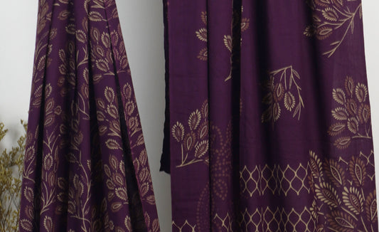 3Piece - Dhanak Lakhani Print  Suit Classic (Purple)