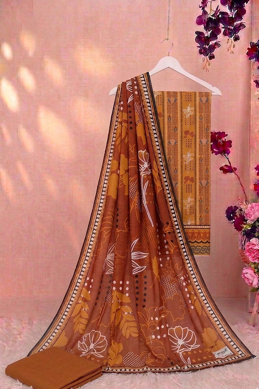 3Piece - Printed BANA DOORIYA Lawn Suit SRD3