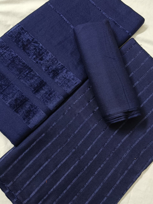 ALPINE VELVET MARINA 3PC LUXURY WINTER NAVY BLUE