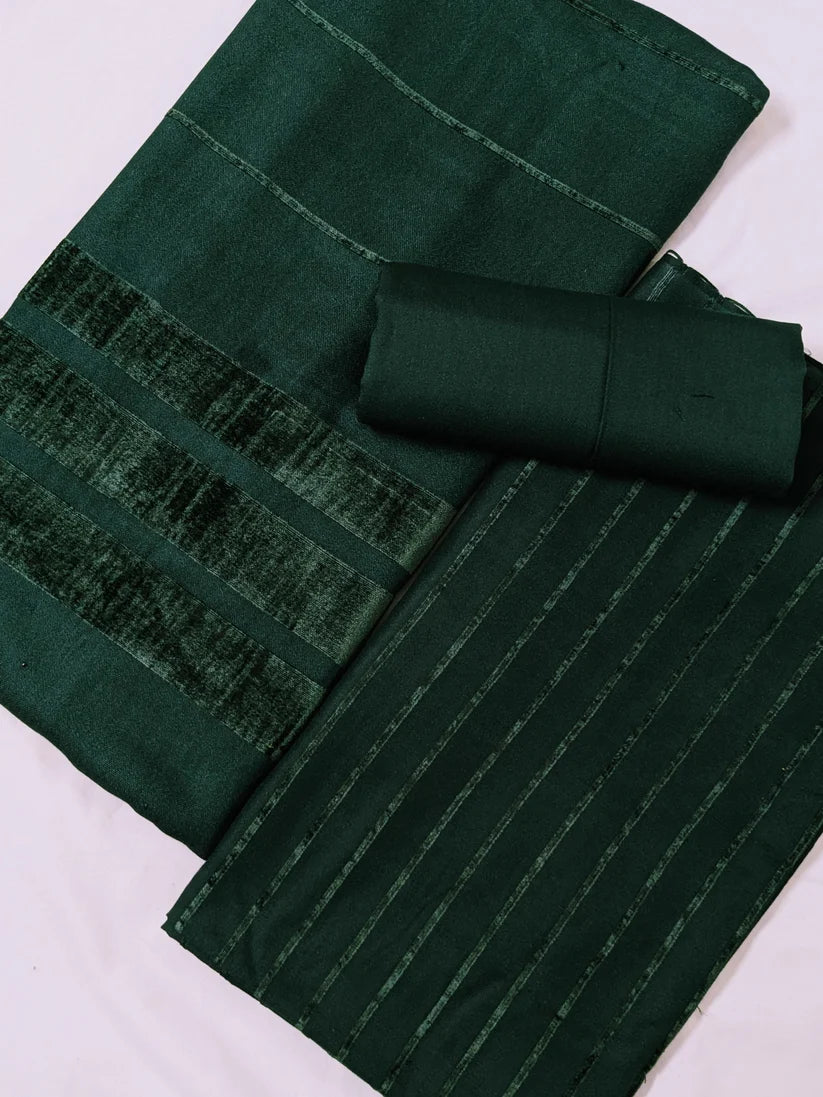 ALPINE VELVET MARINA 3PC LUXURY WINTER DARK GREEN  COLOR