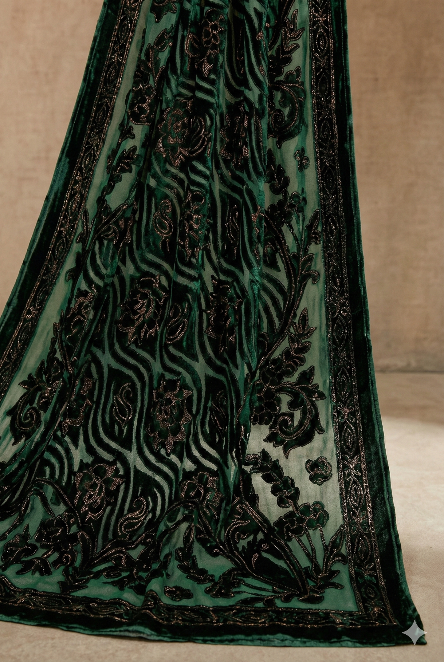 Printed Palachi shawl green